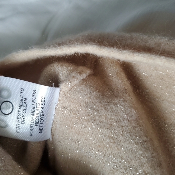 Halston Heritage Wool Blend Sparkle Shortsleeve Crew Sweater - Picture 5 of 8